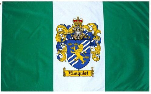 Elmquist family crest coat of arms flag