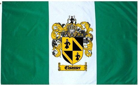 Elsasser family crest coat of arms flag