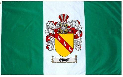 Elwell family crest coat of arms flag