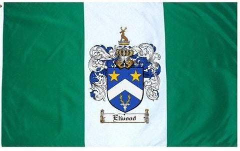 Elwood family crest coat of arms flag