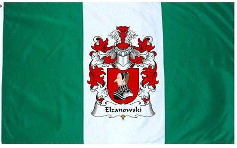 Elzanowski family crest coat of arms flag