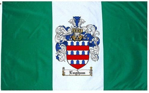 Engham family crest coat of arms flag
