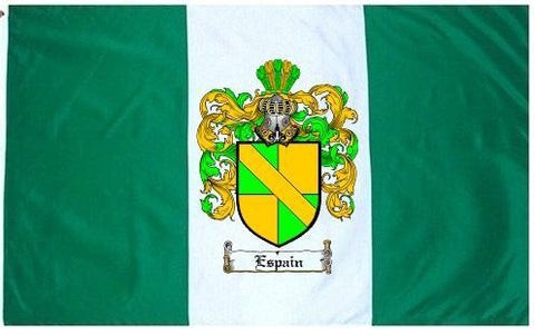 Espain family crest coat of arms flag