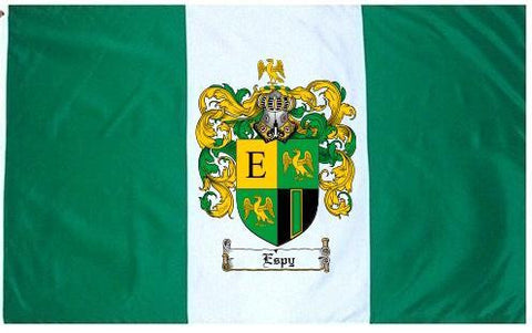 Espy family crest coat of arms flag