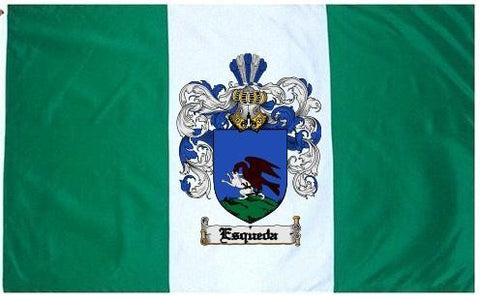 Esqueda family crest coat of arms flag
