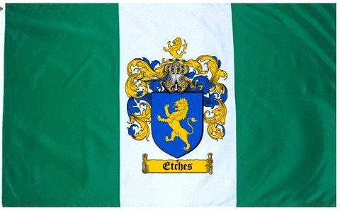 Etches family crest coat of arms flag
