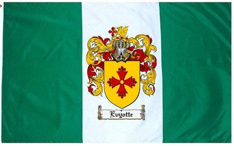Evyotte family crest coat of arms flag