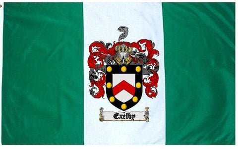 Exelby family crest coat of arms flag
