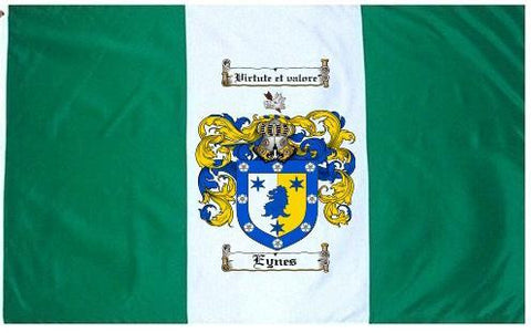Eynes family crest coat of arms flag