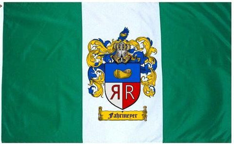 Fahrmeyer family crest coat of arms flag