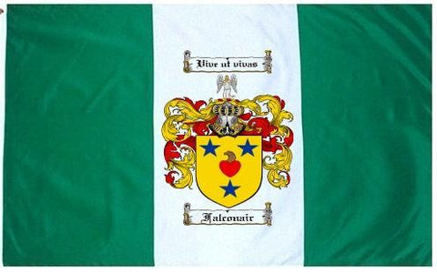 Falconair family crest coat of arms flag