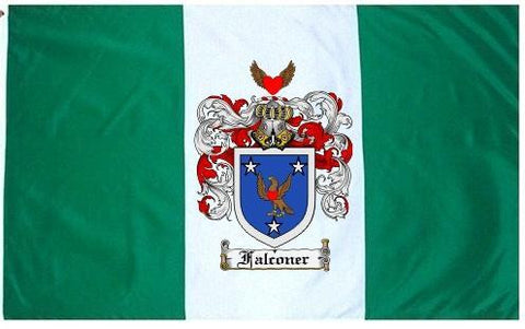 Falconer family crest coat of arms flag