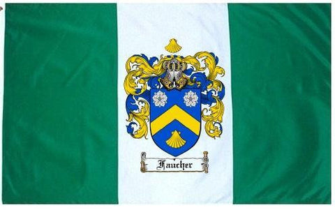 Faucher family crest coat of arms flag