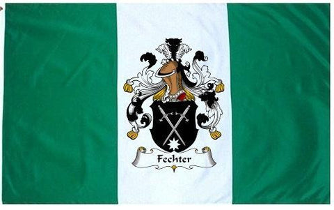 Fechter family crest coat of arms flag