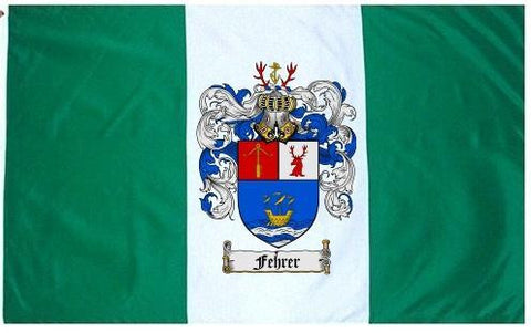 Fehrer family crest coat of arms flag