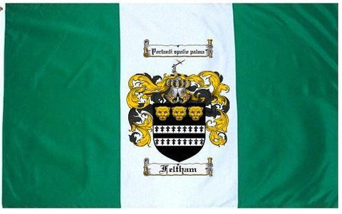 Feltham family crest coat of arms flag