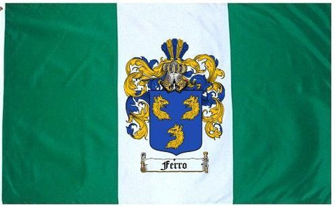 Ferro family crest coat of arms flag