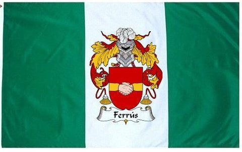 Ferrus family crest coat of arms flag
