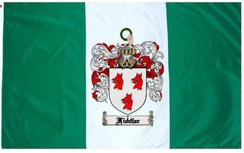 Fiddler family crest coat of arms flag