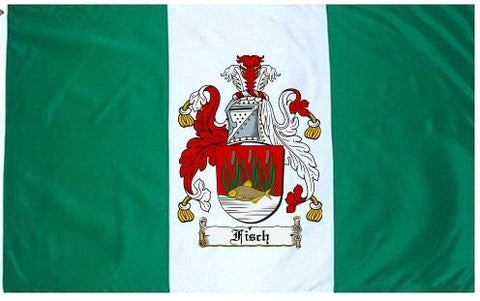 Fisch family crest coat of arms flag
