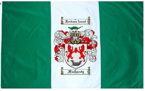 Flahardy family crest coat of arms flag
