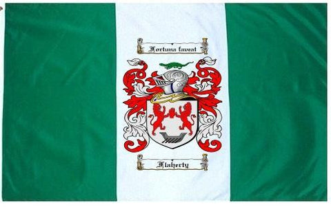 Flaherty family crest coat of arms flag