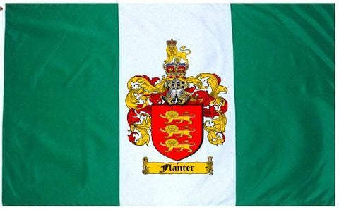 Flanter family crest coat of arms flag