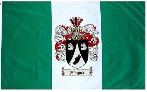 Flaquer family crest coat of arms flag