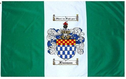 Fleeman family crest coat of arms flag