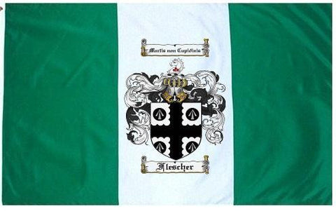 Flescher family crest coat of arms flag