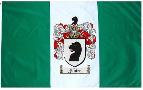Fluter family crest coat of arms flag