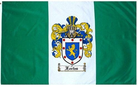 Fortes family crest coat of arms flag