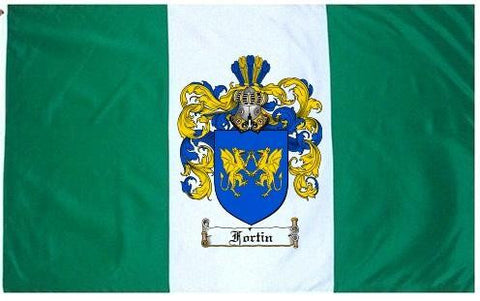 Fortin family crest coat of arms flag