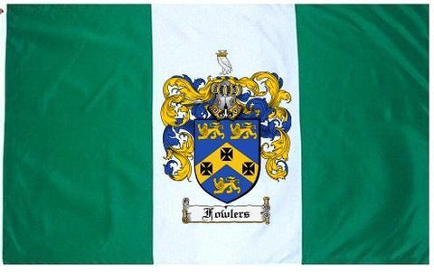 Fowlers family crest coat of arms flag