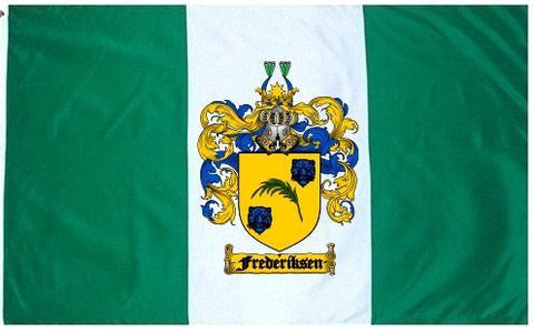 Frederiksen family crest coat of arms flag