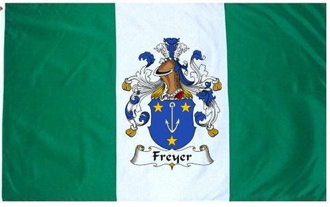 Freyer family crest coat of arms flag
