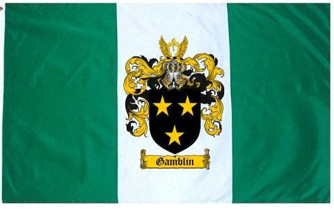 Gamblin family crest coat of arms flag