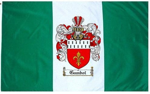 Gambol family crest coat of arms flag