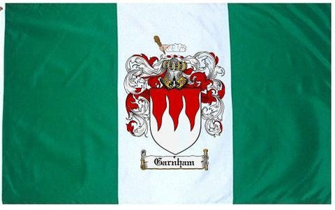 Garnham family crest coat of arms flag
