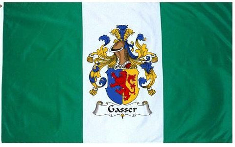 Gasser family crest coat of arms flag