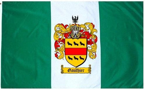 Gauthier family crest coat of arms flag