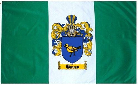 Gaves family crest coat of arms flag