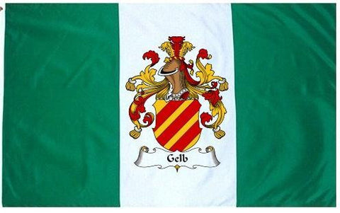 Gelb family crest coat of arms flag