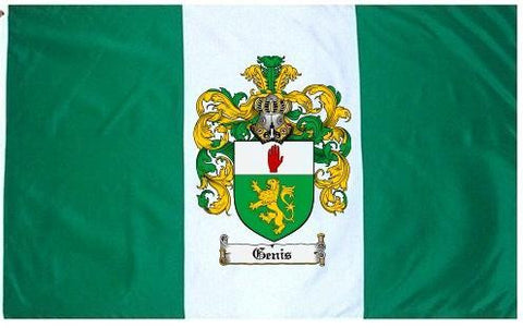 Genis family crest coat of arms flag