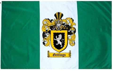 Gettings family crest coat of arms flag