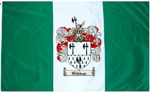 Gibbas family crest coat of arms flag