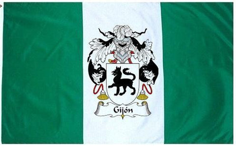 Gijon family crest coat of arms flag