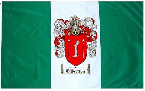 Gilbertson family crest coat of arms flag