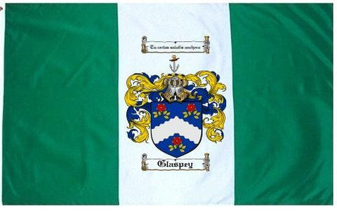 Glaspey family crest coat of arms flag