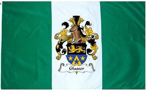 Glasser family crest coat of arms flag